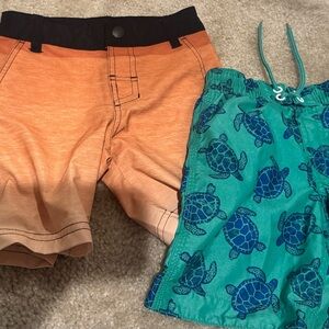 Target Kids Orange and Teal Swim Trunks